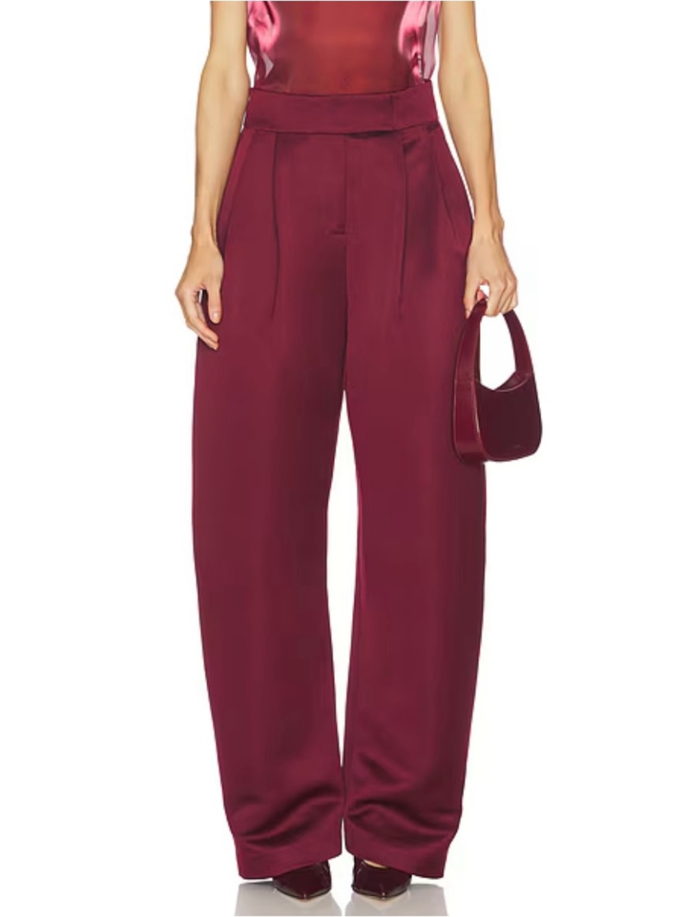 Camila Coelho Reese Pant in Garnet / Revolve